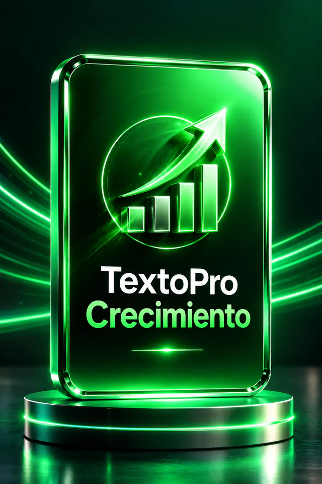 Tarjeta del programa TextoPro Crecimiento: una flecha ascendente sobre barras en verde